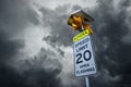 School speed limit road sign Royalty Free Stock Photo