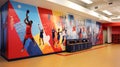 A school sports facility wall mockup showcasing the achievements Teachers day Wallpapers HD mockups