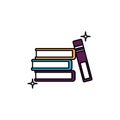 School stack books fill style icon