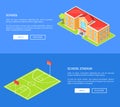 School Stadium and Educational Establishment 3D