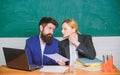 School staff. School collective and relations between colleagues. Professional differences. Teacher and supervisor Royalty Free Stock Photo