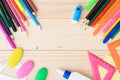 School stationery with notebook copyspace Royalty Free Stock Photo