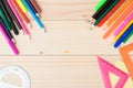 School stationery with notebook copyspace Royalty Free Stock Photo