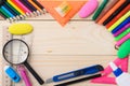 School stationery with notebook copyspace Royalty Free Stock Photo