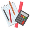 School Stationery for Pupils to Study Mathematics Royalty Free Stock Photo