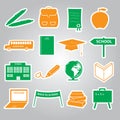 School stickers icon set eps10