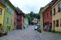 School street Romanian: Strada scolii in the medieval town of Sighisoara.