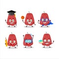 School student of ackee cartoon character with various expressions