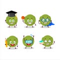 School student of brussels sprouts cartoon character with various expressions