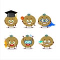 School student of ceylon gooseberry cartoon character with various expressions