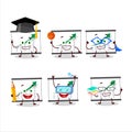 School student of chart going up cartoon character with various expressions
