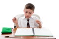 School student examining his work Royalty Free Stock Photo
