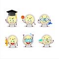 School student of mashed potatoes cartoon character with various expressions