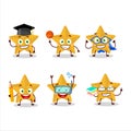 School student of new yellow stars cartoon character with various expressions Royalty Free Stock Photo