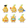 School student of pomelo cartoon character with various expressions