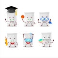 School student of science bottle cartoon character with various expressions