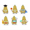 School student of slice of squash cartoon character with various expressions