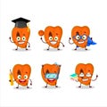 School student of slice of zapote cartoon character with various expressions