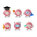School student of spiral white candy cartoon character with various expressions Royalty Free Stock Photo