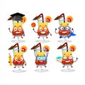 School student of tequila sunrise cartoon character with various expressions