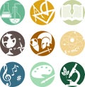 School subjects icons