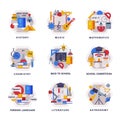 School Subjects Icons Set, Education and Science Disciplines with Related Elements Flat Style Vector Illustration Royalty Free Stock Photo