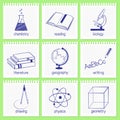 School subjects icons Royalty Free Stock Photo