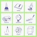 School subjects icons