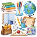 School subjects set illustration Royalty Free Stock Photo