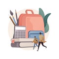 School supplies abstract concept vector illustration. Royalty Free Stock Photo