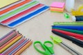 School supplies for back to school Royalty Free Stock Photo