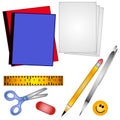 School Supplies Clip Art 2 Royalty Free Stock Photo