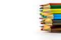 School supplies colored pencils in a row Royalty Free Stock Photo