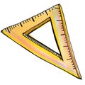 School supplies element ruler protractor mathematics geometry autumn kids illustration sketching with markers