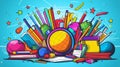 school supplies fiesta energetic and colorful