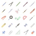 School supplies icons collection. Colored school icons. School education