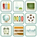 School Supplies icons set Royalty Free Stock Photo