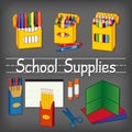 School Supplies, Chalkboard Background