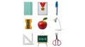 School Supplies and Learning Tools Collection Royalty Free Stock Photo