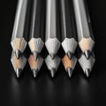 School supplies Pencil set, wooden, black and white, education tools Royalty Free Stock Photo