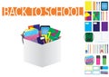 School supplies set and ellements