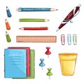 School supplies set. Office stationery. Isolated Royalty Free Stock Photo