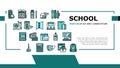 School Supplies Stationery Tools Landing Header Vector Royalty Free Stock Photo