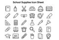School Supplies Vector Icon Set for Education Essentials Learning Tools Academic Royalty Free Stock Photo