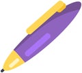 School supply to write on surface. Ballpoint pen with refill and rod. Writing utensil with ink