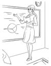 School Teacher Coloring Page for Kids