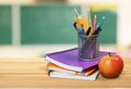 School teacher`s desk Royalty Free Stock Photo