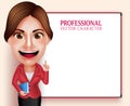 School Teacher Vector Character Smiling Holding Books while Teaching Lessons