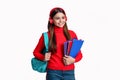 school teen girl isolated on white background. education of school teen girl in studio. Royalty Free Stock Photo