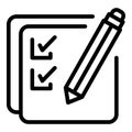 School test icon, outline style Royalty Free Stock Photo